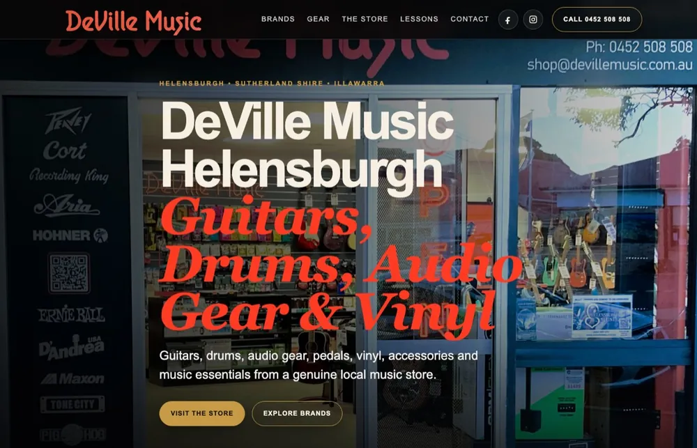 DeVille Music website, designed and built by Golden Lead Generation